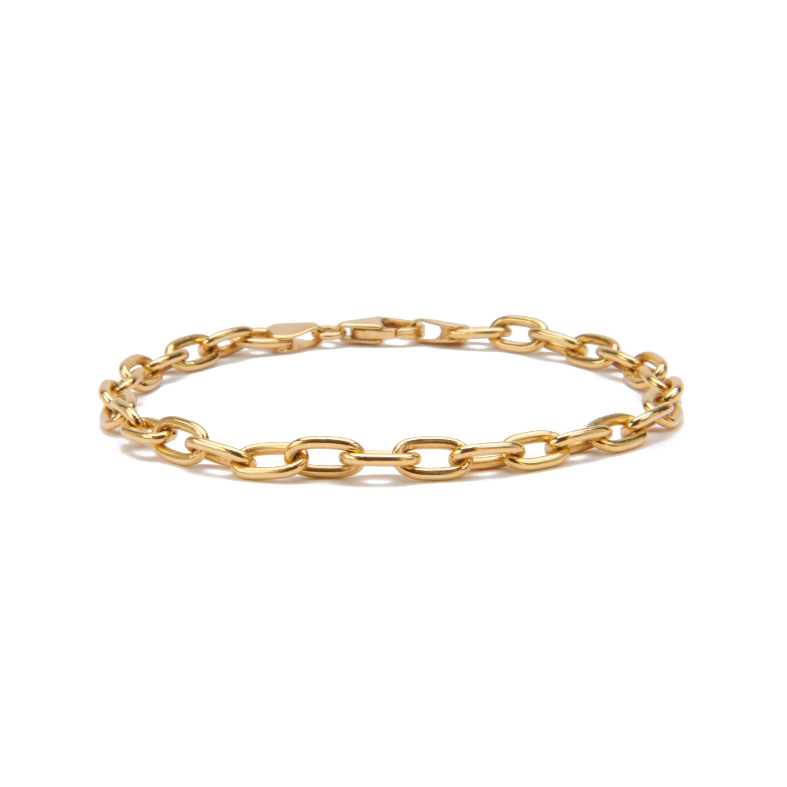 Large Oval Cable Chain Bracelet 7 inch in 14K Yellow Gold - M. Flynn