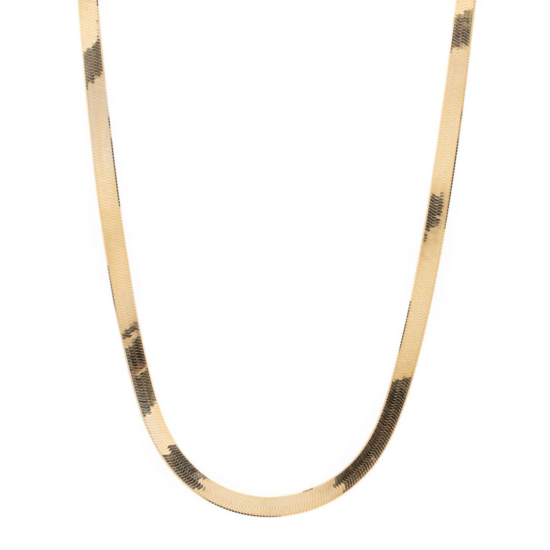 Real 10K Solid Yellow Gold Chain Herringbone Necklace 10mm Thick 22