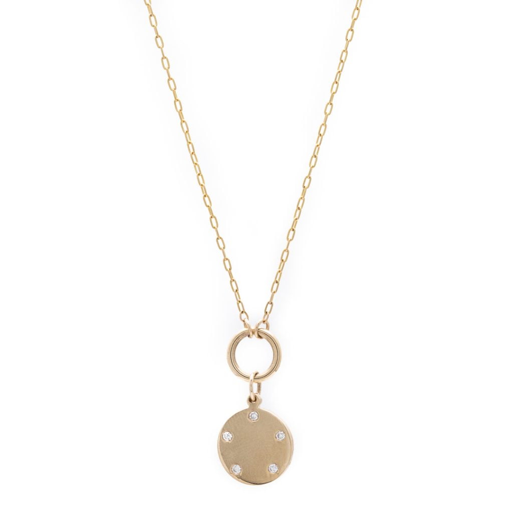 Mini Token Necklace in 14K Yellow Gold
