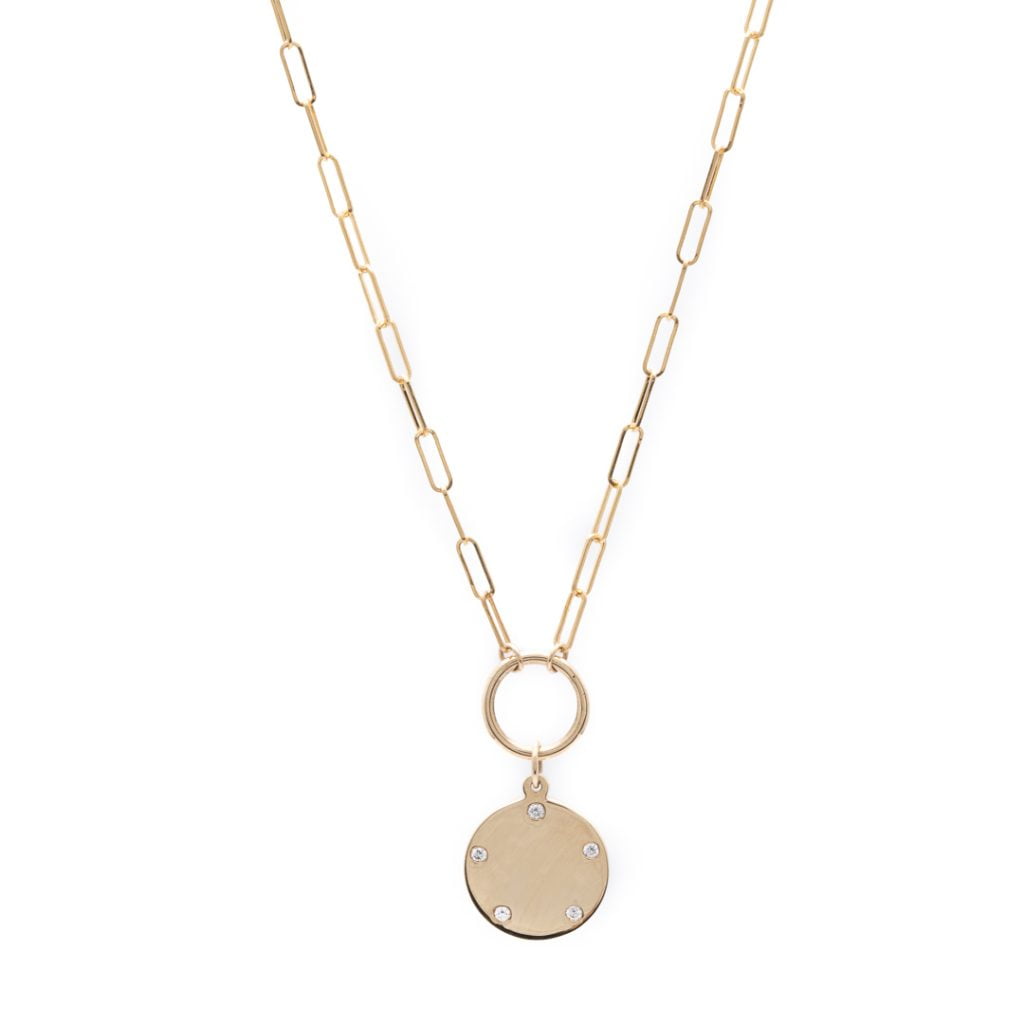 Small Token Necklace in 14K Yellow Gold