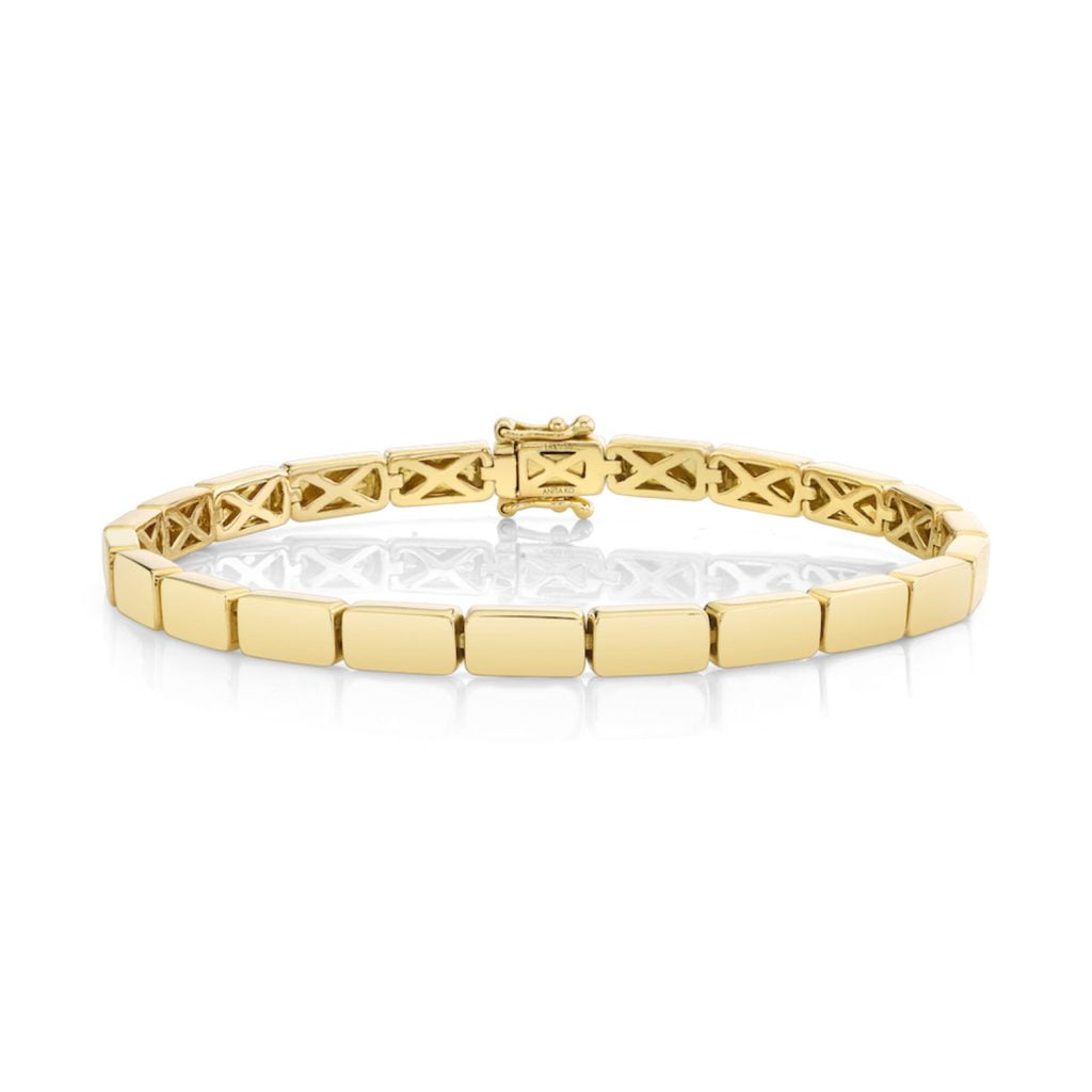 Custom Diamond Initial Bracelet with 5 Letters in 14K Yellow Gold - Megan - M. Flynn