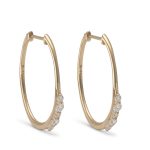 Ava Large Partial Diamond Hoops in 14K Yellow Gold