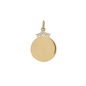 Ava Partial Diamond Disc Charm in 14K Gold