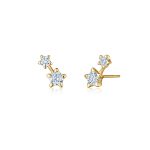 Star Set Starry Night Two Stone Diamond Earrings in 18K Yellow Gold