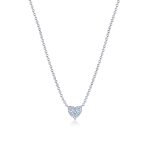 Sunburst Diamond Heart Shape Pendant in 18K White Gold