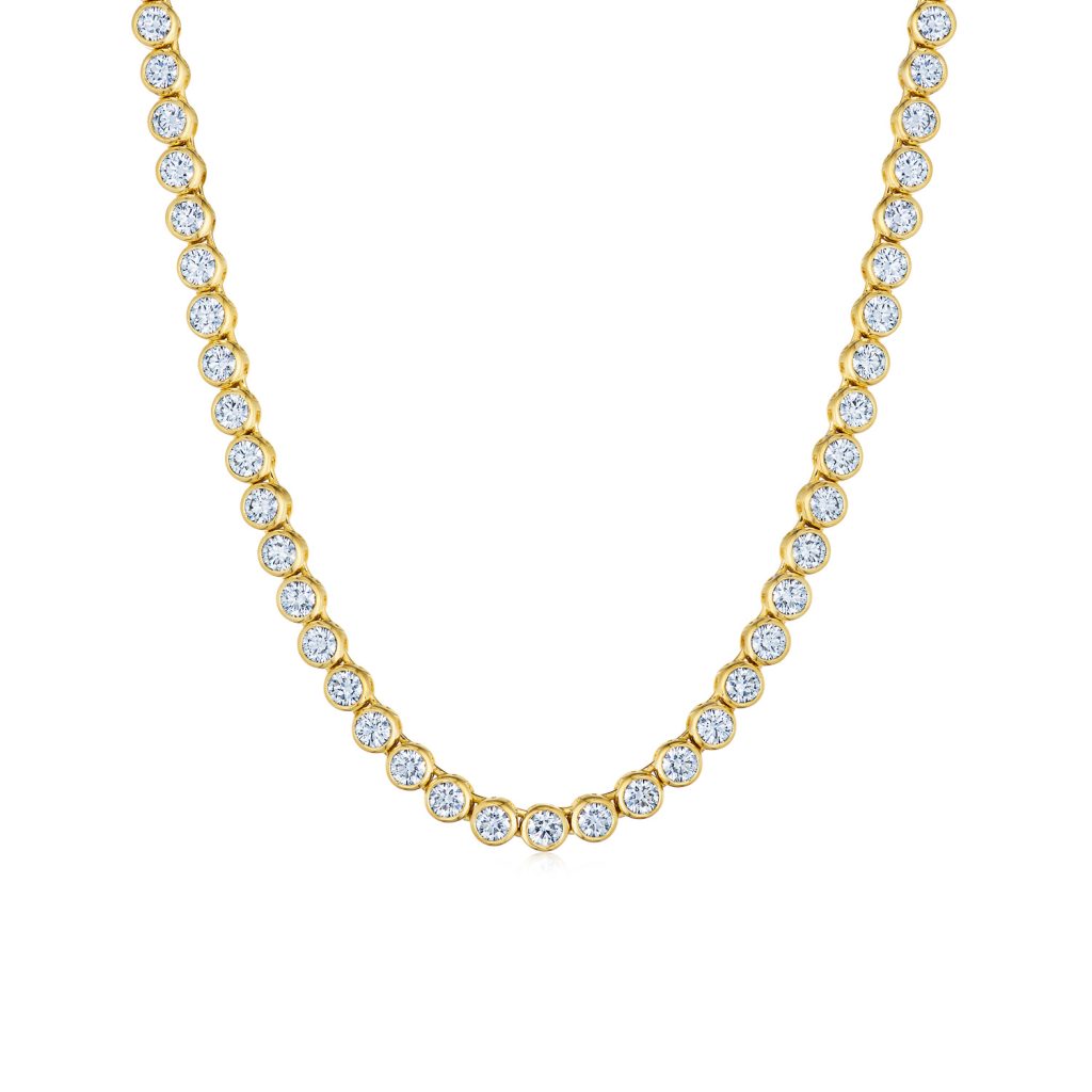 Bezel Riviera Necklace in 18K Yellow Gold