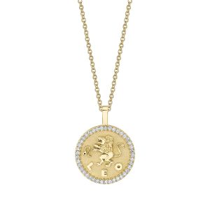 Small Yellow Gold Zodiac Pendant