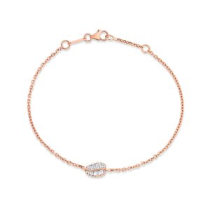 Small Palm Leaf Chain Bracelet in 18K Rose Gold