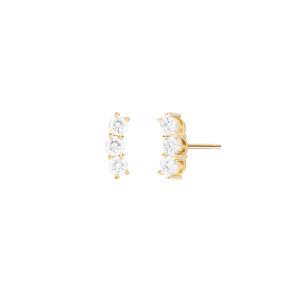 Mini Aria Triplet Studs in 18K Yellow Gold