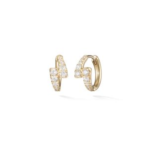 Full Dimaond Lola Huggie Hoops in 18K Yellow Gold