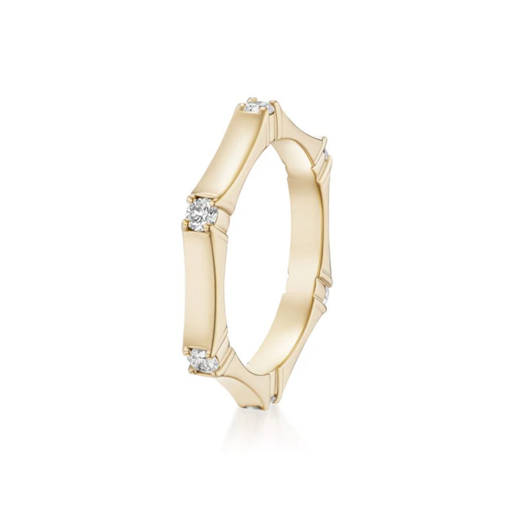 Honey Diamond Station Ring in 18K Yellow Gold